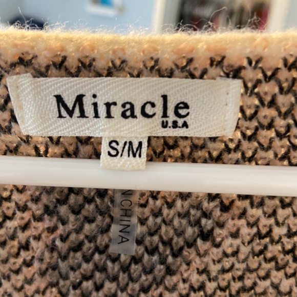 Cream/Salmon Cheetah Print Oversized Sweater - Picture 3 of 3